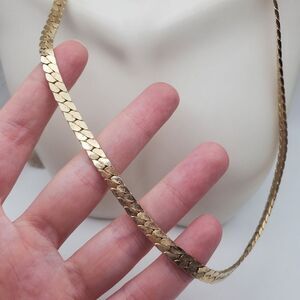 Celebrity new York gold tone herringbone‎ necklace unisex jewelry